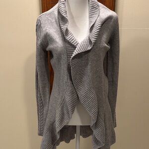 KIER + J Heather Gray Knit Open Cardigan- size Small